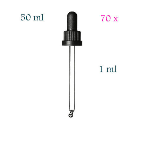 70 x 1,0 ml pipet vr 50 ml DIN18 fles FL-50, Miron PVO-III-G1.0-FL50-SW