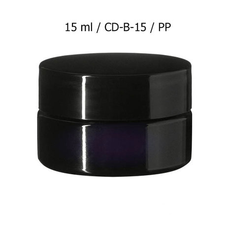 15 ml brede cosmeticapot Sirius, Miron violet glas CD-B-15