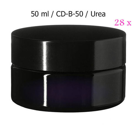 28 x Miron violet glas cosmeticapot breed  50 ml (CD-B-50) Sirius