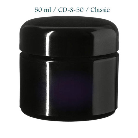 50 ml cosmeticapot Ceres, Miron violet glas CD-S-50 met klassiek deksel