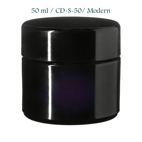 50 ml cosmeticapot Ceres, Miron violet glas CD-S-50 met modern deksel