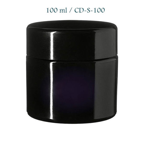 100 ml cosmeticapot Ceres, Miron violet glas CD-S-100 met modern of klassiek deksel