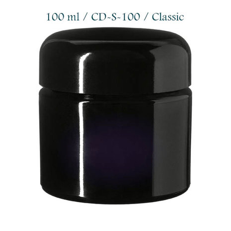 100 ml cosmeticapot Ceres, Miron violet glas CD-S-100 met klassiek deksel