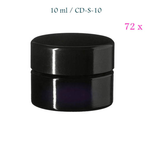 72 x 10 ml cosmeticapot Ceres, Miron violet glas CD-S-10