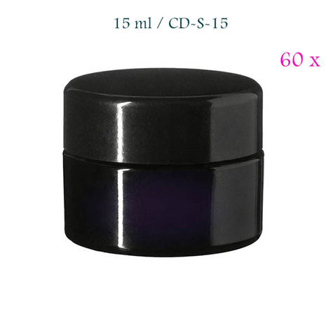 60 x 15 ml cosmeticapot Ceres, Miron violet glas CD-S-15 