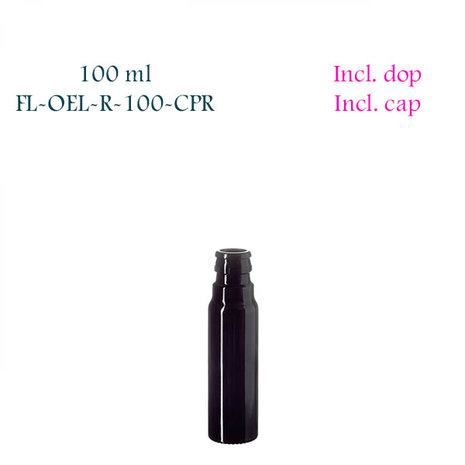 100 ml ronde oliefles Pollux, Miron violet glas FL-OEL-R-100-CPR
