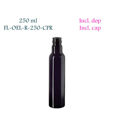 250 ml ronde oliefles Pollux, Miron violet glas, Miron artikelnummer: SM140005-204