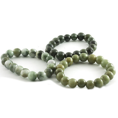 Jade (jadeïet) armband, 10-11 mm kralen, donker