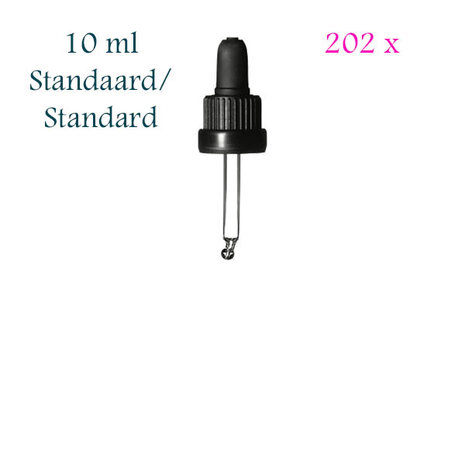 202 x Pipetdop vr 10 ml STANDAARD DIN18 fles FL-10-63, Miron