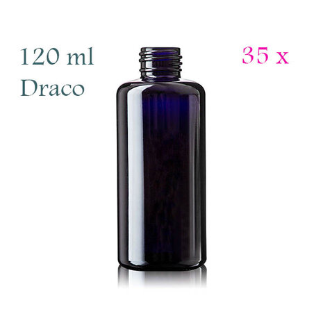 35 x Cosmeticafles Draco 120 ml, Miron violet glas 24/410.