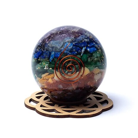Edelsteenbol houder seed of life, voorbeeld met bol, 78435