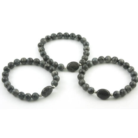 Larvikit armband, 8 mm kralen