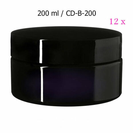 12 x 200 ml Sirius cosmeticapot, Miron violet glas