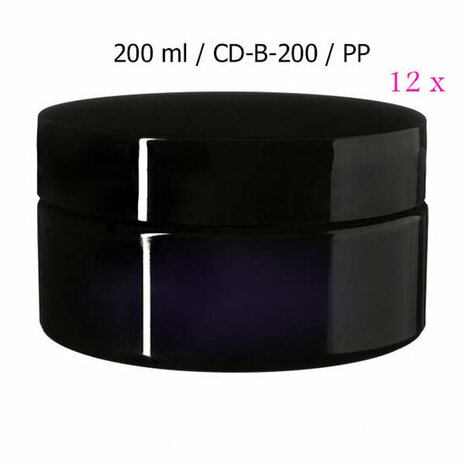 12 x 200 ml brede cosmeticapot Sirius, Miron violet glas CD-B-200 bij Just Flow - webwinkel met violet glas, edelsteenremedies, edelstenen, wierook en spirituele artikelen in Vlissingen (Zeeland)