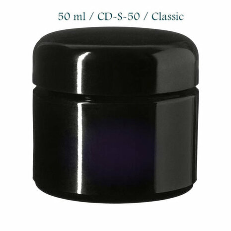 50 ml cosmeticapot Ceres, Miron violet glas CD-S-50 met klassiek deksel bij Just Flow - webwinkel met violet glas, edelsteenremedies, edelstenen, wierook en spirituele artikelen in Vlissingen (Zeeland)