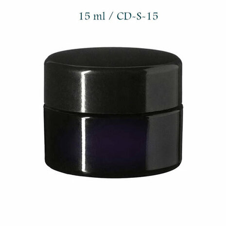 15 ml Ceres cosmeticapot met modern of klassiek deksel, Miron violet glas
