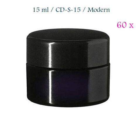 60 x 15 ml cosmeticapot Ceres, Miron violet glas CD-S-15  - Just Flow - webwinkel met violet glas, edelsteenremedies, edelstenen, sieraden, pendels, orakelkaarten, wierook, smudgekruiden en spirituele artikelen in Vlissingen (Zeeland)