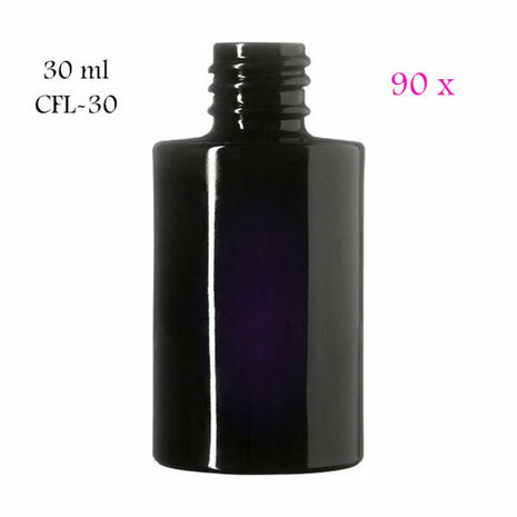 90 x 30 ml Virgo cosmeticafles, Miron violet glas
