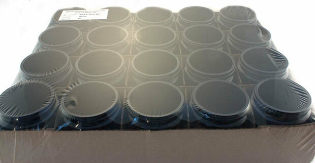 20 x 250 ml Saturn wijdhalspot, Miron violet glas. Miron artikelnummer SM140009-204 bij Just Flow - webwinkel met violet glas, 