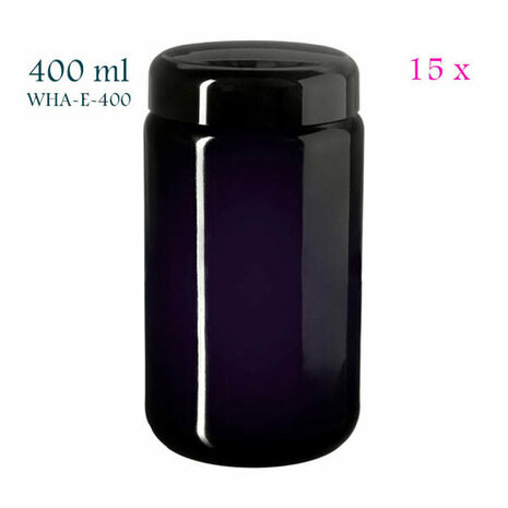15 x 400 ml Saturn wijdhalspot, Miron violet glas
