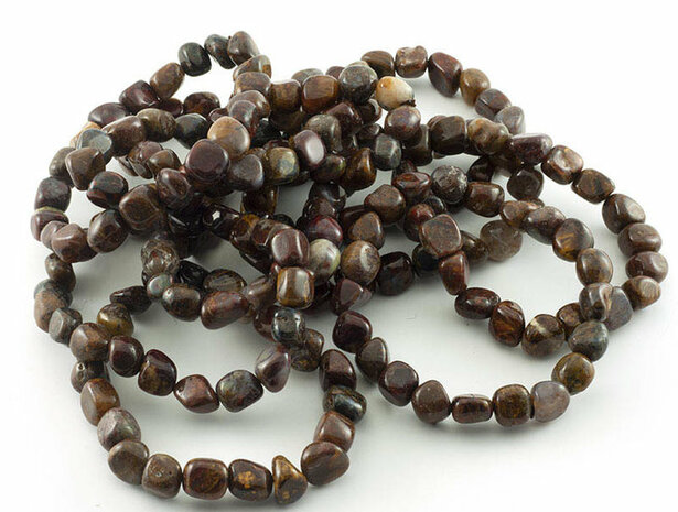 Pietersiet nugget armband - Just Flow - webwinkel met violet glas, edelsteenremedies, edelstenen, sieraden, pendels, orakelkaar