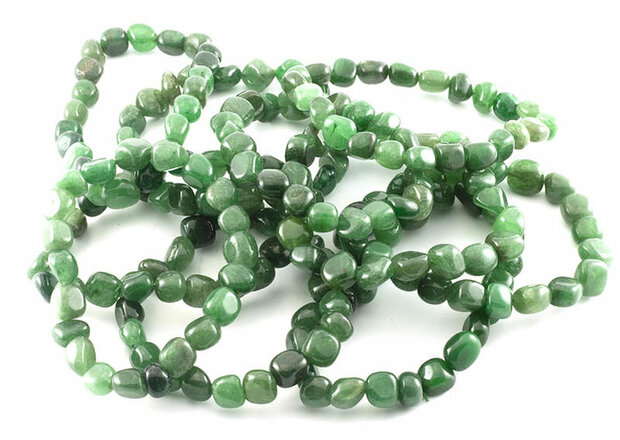 Groene aventurijn nugget armband - Just Flow - webwinkel met violet glas, edelsteenremedies, edelstenen, sieraden, pendels, ora