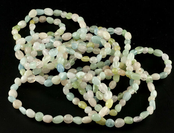 Beryl mix nugget armband, 5-7 mm nuggets - Just Flow - webwinkel met violet glas, edelsteenremedies, edelstenen, sieraden, pend