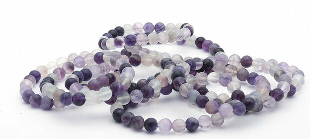 Fluoriet armband, 8 mm kralen - paars - Just Flow - webwinkel met violet glas, edelsteenremedies, edelstenen, sieraden, pendels