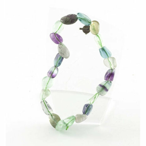 Fluoriet armband, 6-9 mm nuggets - Just Flow - webwinkel met violet glas, edelsteenremedies, edelstenen, sieraden, pendels, ora