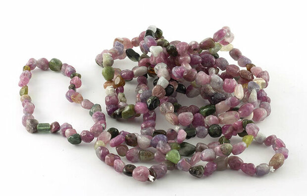Toermalijn armband, 6-7 mm nuggets, multi - Just Flow - webwinkel met violet glas, edelsteenremedies, edelstenen, sieraden, pen