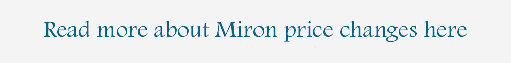 Banner with link to blog item about Miron price changes
