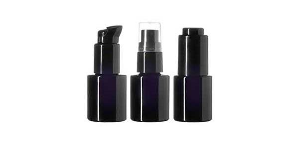 Miron violet glas cosmeticafles Virgo, 15 ml met verschillende doppen