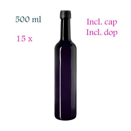 15 x 500 ml Aquila waterfles, Miron violet glas