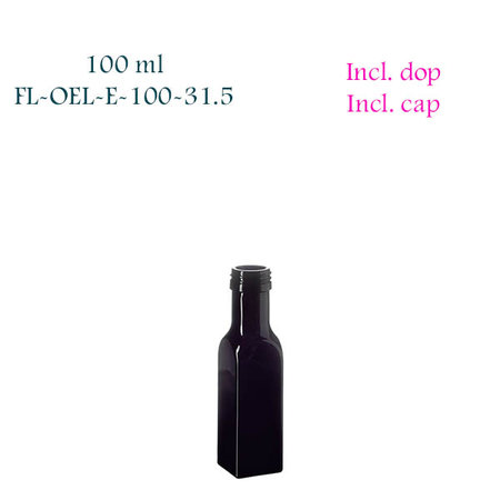 100 ml Castor Square Oil Bottle, Miron Violet Glass