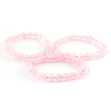 Pink quartz bracelet, 8 mm beads