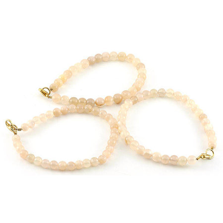 Moonstone bracelet with clasp, 5-6 mm beads, light