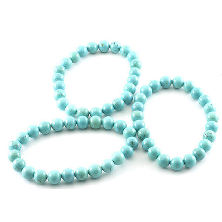Magnesite bracelet, turquoise coloured, 8 mm beads