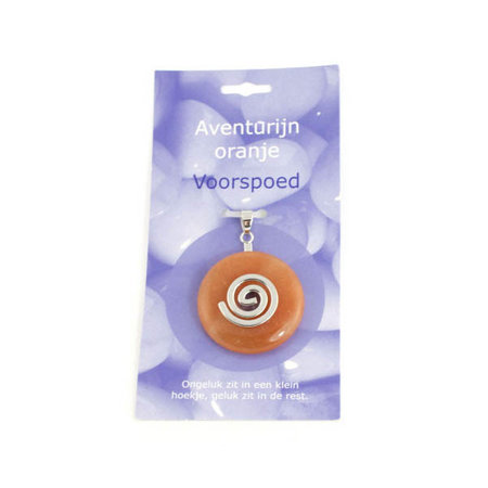 Oranje aventurijn donut 3,5 cm met hanger