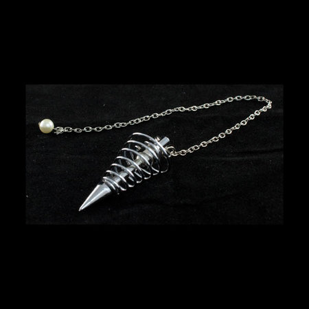 Metalen pendel spiraal zilverkleur, klein OP=OP