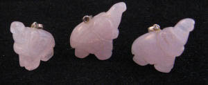 Rose quartz elephant pendant