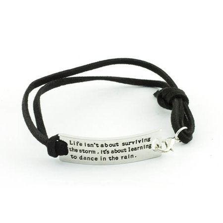 Armbandje quote 'Storm', zwart