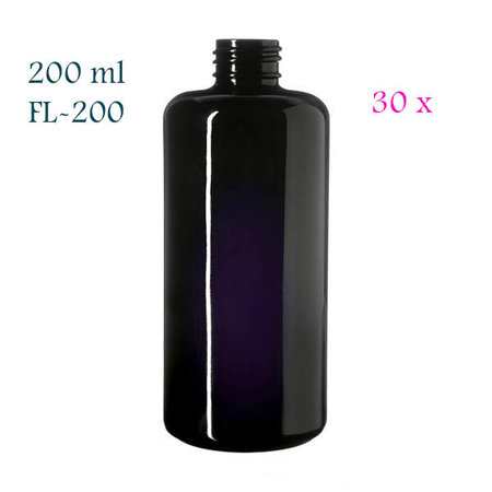 30 x 200 ml Draco cosmeticafles, Miron violet glas, 24/410