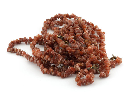 Donker oranje aventurijn splitketting 45 cm