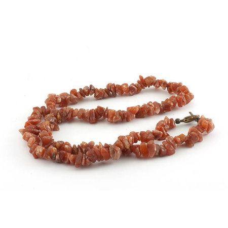 Donker oranje aventurijn splitketting 45 cm