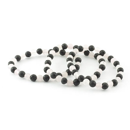 Rose Quartz and Lava Bracelet