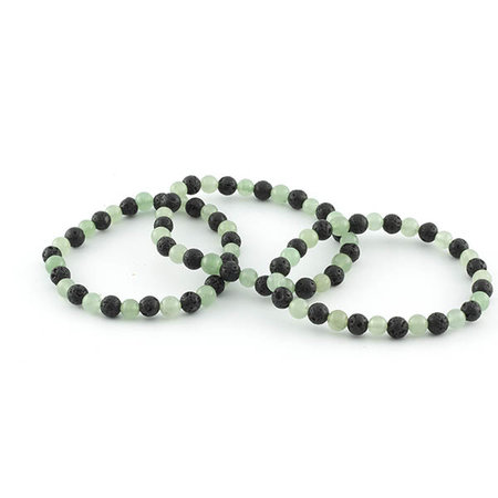 Green Aventurine and Lava Bracelet