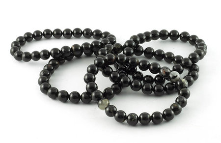 Zwarte toermalijn armband, 8 mm kralen