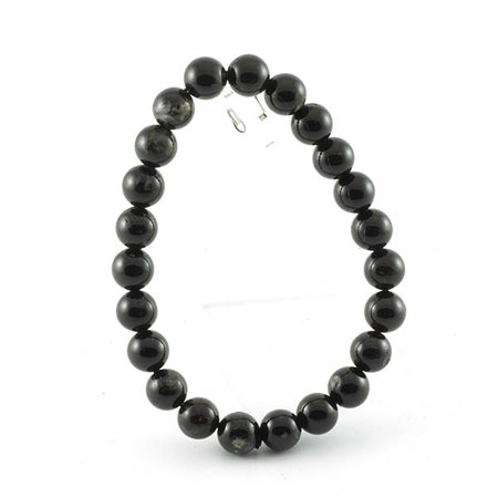 Zwarte toermalijn armband, 8 mm kralen