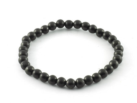 Shungit armband, 6 mm kralen
