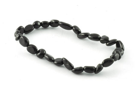 Zwarte toermalijn armband, 6-9 mm nuggets